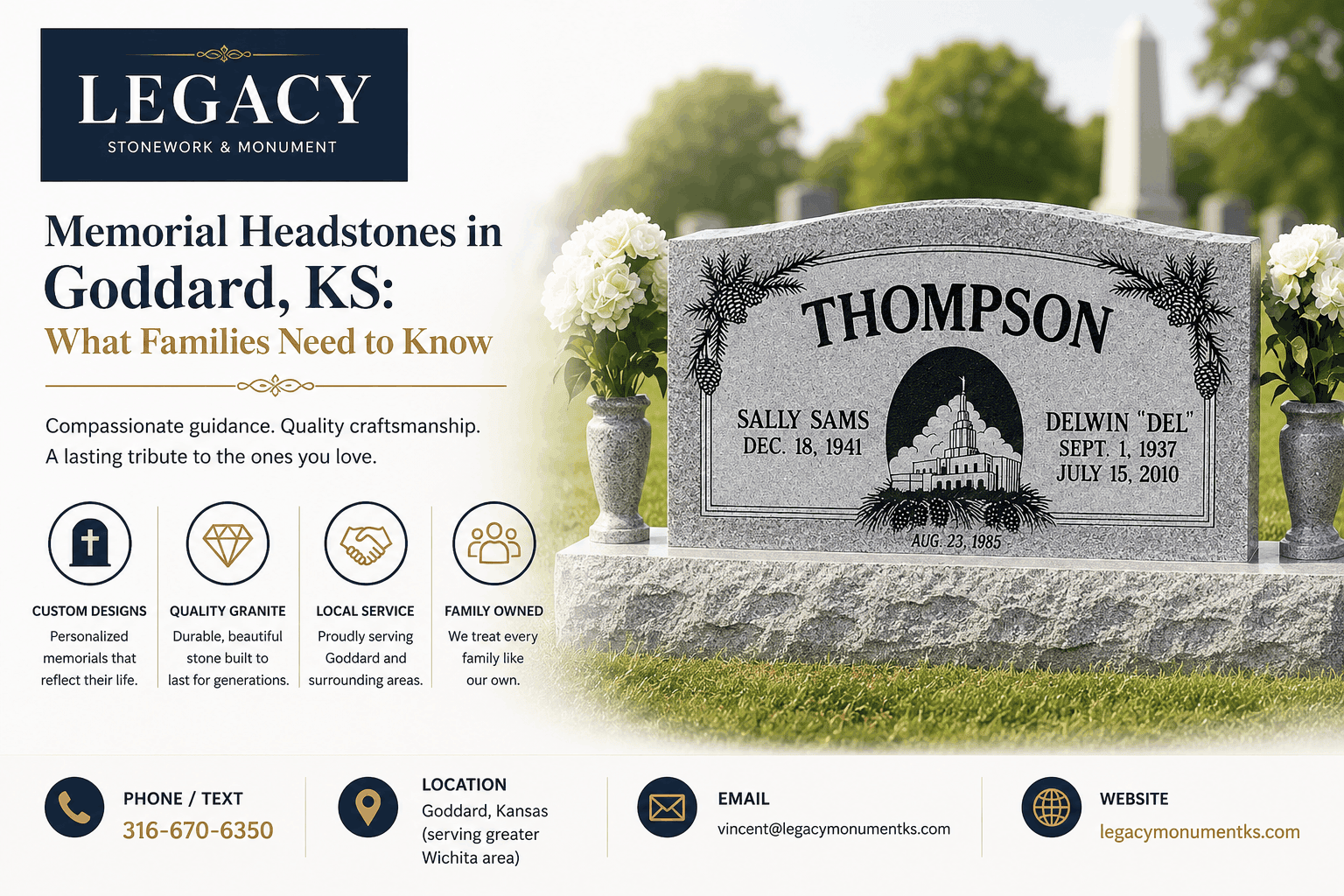 Memorial Headstones in Goddard, KS: What Families Need to Know